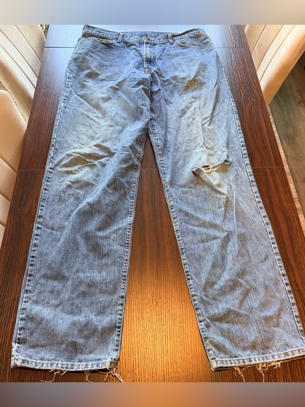 Lucky Brand Mens Blue Dungarees Vintage 90s Distressed Jeans Made in USA Size 38